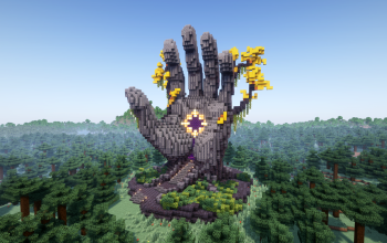 Minecraft Autumn Hand Nether Portal Statue V08 Free (Schematic and Map)