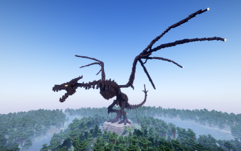 Minecraft Ender Dragon Skeleton Statue V02 Free (Schematic and Map)