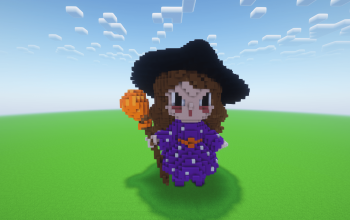 Minecraft Halloween Cute Witch Statue ( FREE )