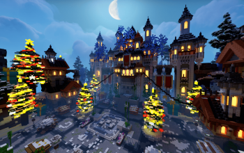 Christmas Medieval Fantasy Castle Lobby