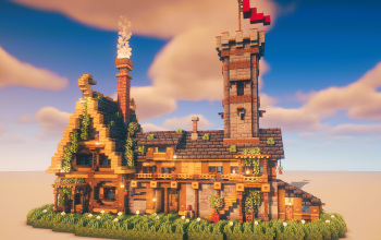 🏰 Detailed Medieval Structure – Towered Settlement