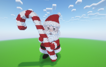 Minecraft Christmas Santa Claus 8 Statue