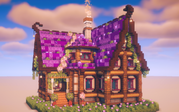 💜 Enchanted Amethyst Medieval House – Fantasy Town Build