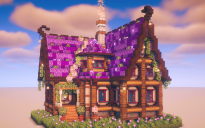 💜 Enchanted Amethyst Medieval House – Fantasy Town Build