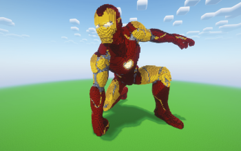 Minecraft Iron Man 2 Statue