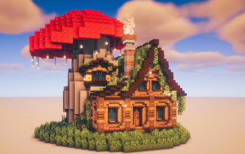 🍄 Fantasy Medieval Mushroom House – Cozy Storybook Build (Schematic)