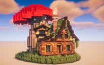 🍄 Fantasy Medieval Mushroom House – Cozy Storybook Build (Schematic)