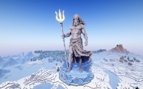 Minecraft Poseidon |Greek God of the Sea| Statue Free (Schematic and Map)