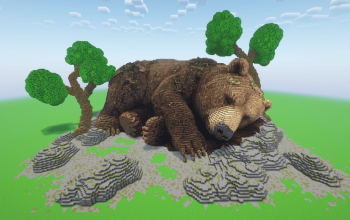 Minecraft Resting Bear Statue