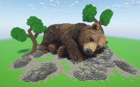 Minecraft Resting Bear Statue