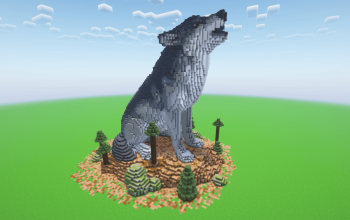 Minecraft Wolf Statue