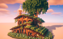 🏡 Tree-Topped Medieval House – Nature-Themed Survival Build