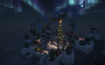 Christmas flying island
