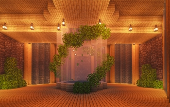A cactus farm with a decorated room