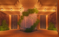 A cactus farm with a decorated room