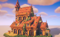 🏰 Tall Roof Medieval House – Cozy Survival Base (World Save & Schematic)