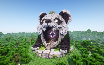 Minecraft Panda Nether Portal Statue