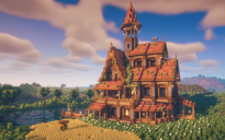 🏰 Grand Medieval Townhouse – Towered Survival Build (World Save & Schematic)