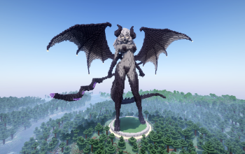 Minecraft Dragon Girl |Baonu Sepia| Statue Free (Schematic and Map)