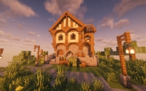 Medieval bakery with interior
