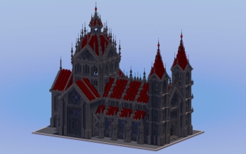 Dark Red Gothic Cathedral