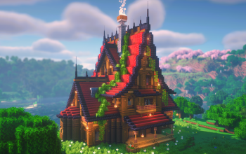 Crimson Roof Medieval Tower Manor 🔥 | Epic Fantasy Survival House