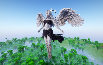 Minecraft Angel Flying Statue V65 Free (Schematic and Map)