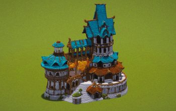 Cyan Medieval Outpost