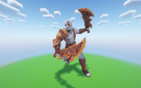 Minecraft Raging Kratos Statue