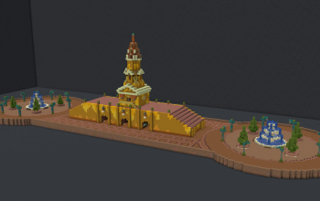 Temple and Plaza with Redstone Crafting