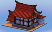 Japanese Temple House Red