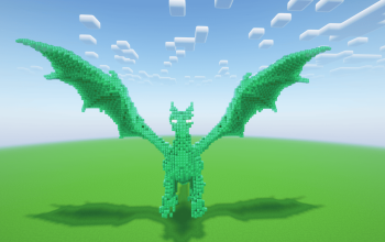 Minecraft Emerald Dragon Statue ( FREE )