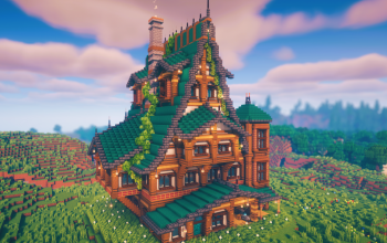 🏰 Emeraldcrest Noble Manor | Fantasy Survival Townhouse Build