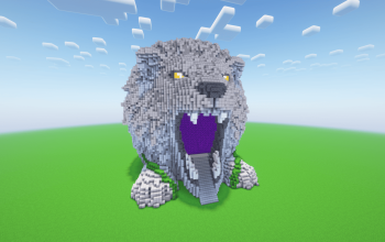 Minecraft Lion Nether Portal Statue