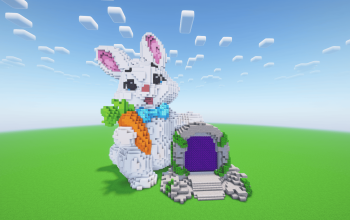 Minecraft Easter Bunny Nether Portal Statue