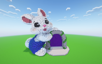 Minecraft Cute Easter Bunny Nether Portal Statue
