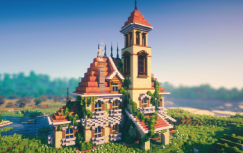 🏰 Ivory Vine Manor | Elegant Medieval Mansion with Tower Design