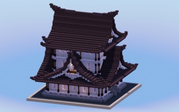 Japanese Temple Black and White version