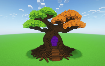 Minecraft Seasonal Bonsai Nether Portal Statue