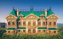 🏰 Verdant Crown Manor | Grand Medieval Mansion with Turquoise Roof Elegance