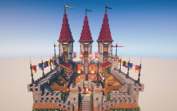 🏰 Crimson Crown Arena | Grand Medieval Battle Arena with Royal Towers