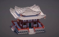 Small Gray Japanese Pagoda