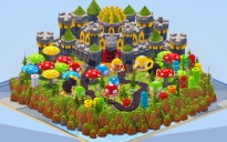 Mario Kart Bowser 250x250 Blocks Fully Built Map, Mario Kart road, Many Houses, Many Mario's World Mushrooms, Pipes, Towers, Bowser Castle