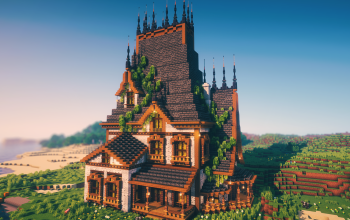 🏰 Ravencrest Manor | Dark Medieval House with Overgrown Gothic Design