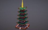 Green Japanese Pagoda