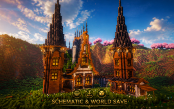 🏰 Twinspire Bridge House | Medieval Fantasy Towers & Connected Manor