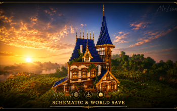 🏰 Sapphire Spire Manor | Medieval Fantasy Castle with Blue Rooftops
