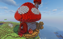 A giant storybook mushroom house