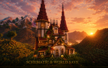 🏰 Scarlet Spire Manor | Medieval Fantasy Tower House & Noble Residence