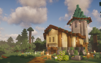 🏡 Stone Fantasy House 🌿 | Minecraft Build
